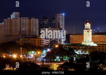 Filippine, isola di Luzon, Manila, Ermita district, la torre dell orologio del Municipio Foto Stock