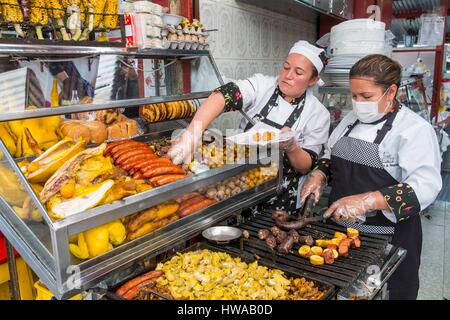 La Colombia, Cundinamarca dipartimento, Bogotà, Cerro de Monserrate (3152 m), il cibo in stallo Foto Stock