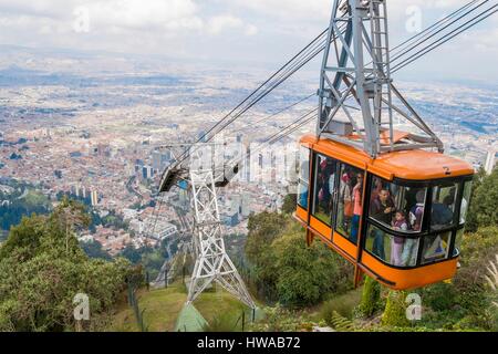 La Colombia, Cundinamarca dipartimento, Bogotà, funivia per accedere a Monserrate (3152 m) Foto Stock