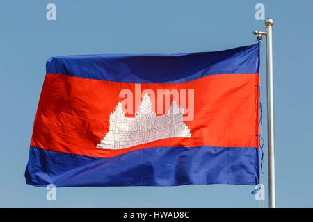 Cambogia, Phnom Penh provincia, Phnom Penh, la Cambogia bandiera Foto Stock