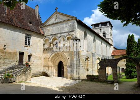 Francia, Dordogne, Perigord Blanc, Chancelade abbazia romanica, la chiesa abbaziale Foto Stock