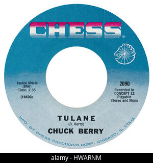 45 RPM 7' noi etichetta discografica di Tulane da Chuck Berry sull'etichetta di scacchi da aprile 1970. Foto Stock