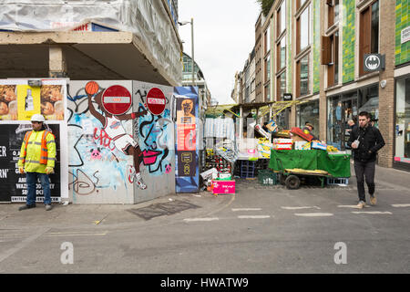 I resti di 250-anno-vecchio Berwick street market di Soho, London, Regno Unito Foto Stock