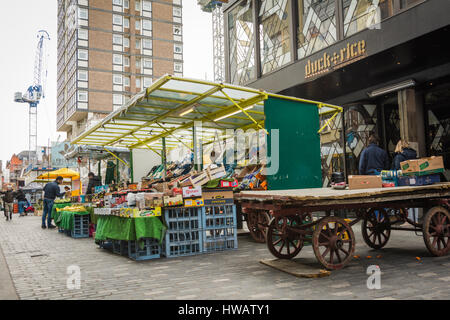 I resti di 250-anno-vecchio Berwick street market di Soho, London, Regno Unito Foto Stock