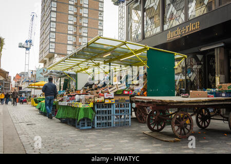 I resti di 250-anno-vecchio Berwick street market di Soho, London, Regno Unito Foto Stock