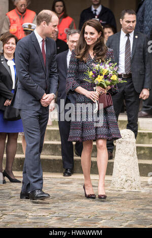 Il 18 marzo 2017 Parice Francia Gran Bretagna il principe William Duca di Cambridge, accompagnato da Catherine,la Duchessa di Cambridge, in occasione della loro visita a Parigi nel marzo 2017. Foto Stock