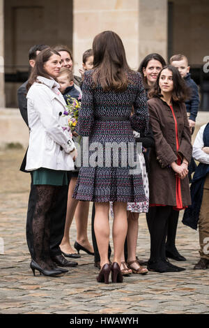 Il 18 marzo 2017 Parice Francia Gran Bretagna il principe William Duca di Cambridge, accompagnato da Catherine,la Duchessa di Cambridge, in occasione della loro visita a Parigi nel marzo 2017. Foto Stock