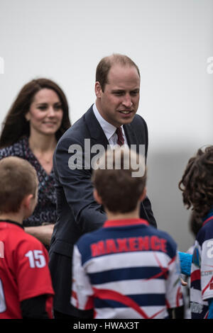 Il 18 marzo 2017 Parice Francia Gran Bretagna il principe William Duca di Cambridge, accompagnato da Catherine,la Duchessa di Cambridge, in occasione della loro visita a Parigi nel marzo 2017. Foto Stock