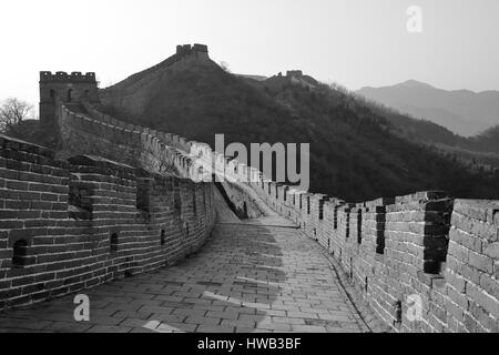 Una grande parete in bianco e nero a Pechino in Cina Foto Stock