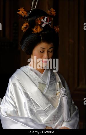 Giappone, isola di Honshu, Distretto di Tokyo, Tokyo, sposa Foto Stock