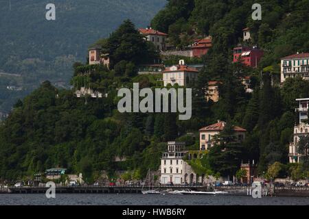 L'Italia, Lombardia, regione dei laghi, Lago di Como, Como lago edifici Foto Stock