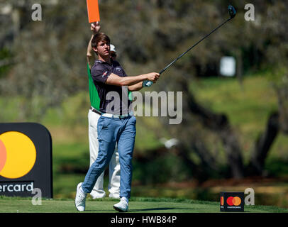 Marzo 18, 2017 - Orlando, Florida, USA-Ollie Schniederjans il sedicesimo tee durante il terzo round di Arnold Palmer Invitational. Del Mecum/CSM Foto Stock