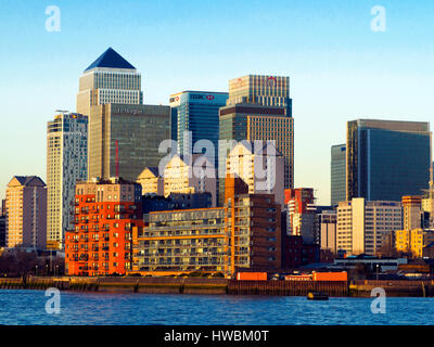 Edifici in Isola di cane - Londra, Inghilterra Foto Stock