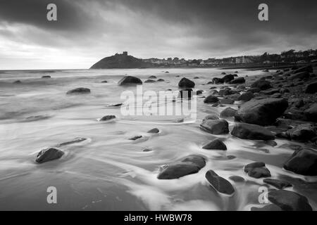 Fotografia di © Jamie Callister. Criccieth Castle sulla penisola di Llyn, Criccieth, Gwynedd, il Galles del Nord, 18 marzo 2017 Foto Stock