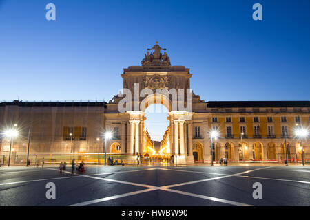 La Praca do Comercio di Lisbona, Portogallo Foto Stock