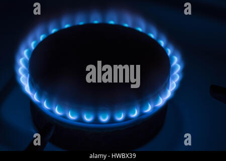 La masterizzazione di bruciatore fornelli a gas a casa Foto Stock