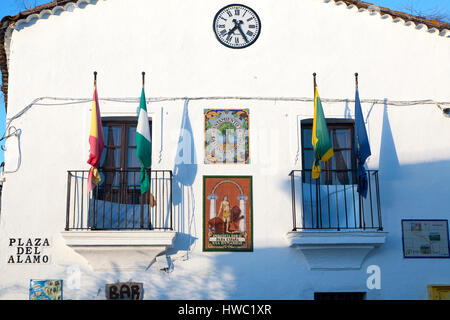 Ayuntamiento palazzo comunale borgo di Castano del Robledo, Sierra de Aracena, provincia di Huelva, Spagna Foto Stock