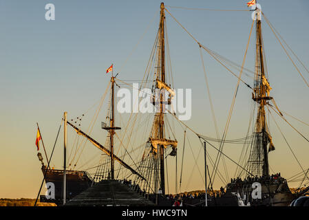 El Galeon Andalusia, replica del XVI secolo galeone spagnolo, città marina, ad Alexandria, Virginia Foto Stock