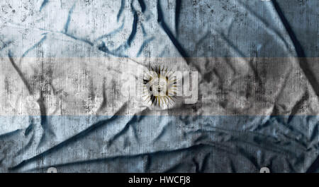 Grunge accartocciata bandiera argentina. Il rendering 3D Foto Stock
