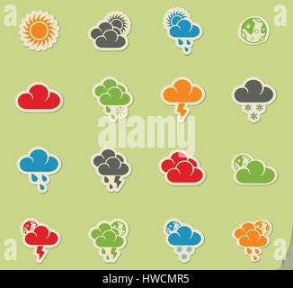 Weather Web icone per la progettazione di interfacce utente Illustrazione Vettoriale