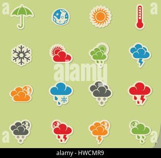 Weather Web icone per la progettazione di interfacce utente Illustrazione Vettoriale
