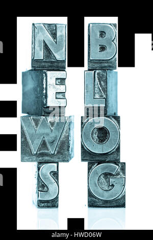 News - Blog - lettere di piombo, News - Blog - Bleibuchstaben Foto Stock