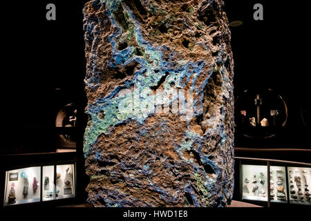 Azurite e Malachite Stone al Museo Americano di Storia Naturale (AMNH) - New York, Stati Uniti d'America Foto Stock