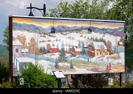 Canada Quebec, Laurentians, la Route des Belles Histoires, Sainte-Adèle, i murales road Des Pays d'en Haut Foto Stock