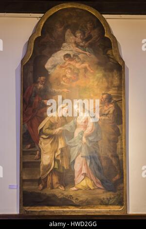 Il Portogallo Douro, Lamego, regione settentrionale del distretto di Viseu, Museo dell'ex palazzo vescovile, Visitazione Pedro Alexandrino's olio su tela (1790) della ex chiesa della Misericordia di Lamego Foto Stock