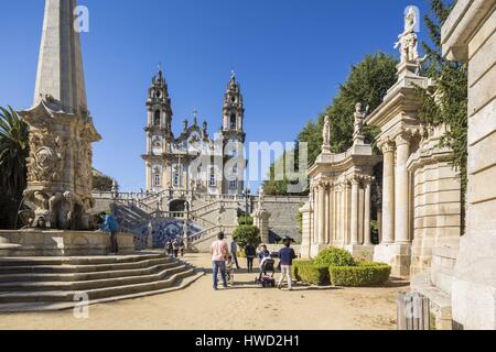 Il Portogallo Douro, Lamego, regione settentrionale del distretto di Viseu, il Santuario di Nossa Senhora dos Remedios Foto Stock