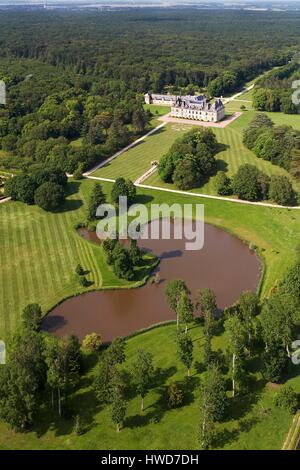 Francia, Loir et Cher, Celettes, Beauregard CASTELLO (vista aerea) Foto Stock