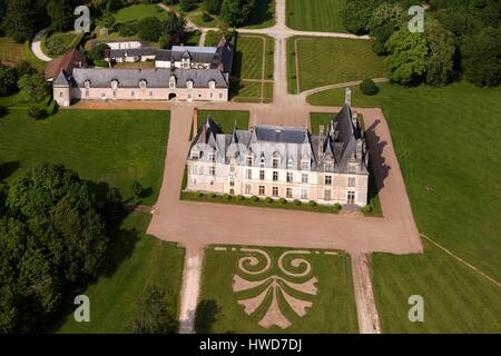 Francia, Loir et Cher, Celettes, Beauregard CASTELLO (vista aerea) Francia, Loir-et-Cher (41), Tour-en-Sologne, Château de Villesavin (vue aérienne) Foto Stock