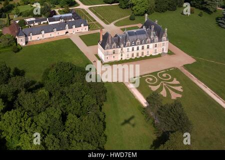 Francia, Loir et Cher, Celettes, Beauregard CASTELLO (vista aerea) Foto Stock