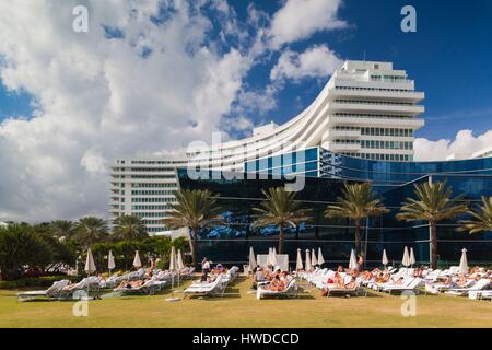 Stati Uniti, Florida, Miami Beach, il Fontainebleau Hotel Foto Stock