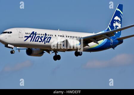 Alaska Airlines aereo nell'Baltimore-Washington International Airport Foto Stock