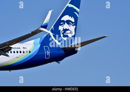 Alaska Airlines aereo nell'Baltimore-Washington International Airport Foto Stock