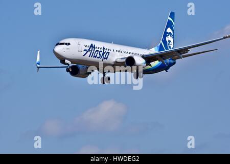 Alaska Airlines aereo nell'Baltimore-Washington International Airport Foto Stock