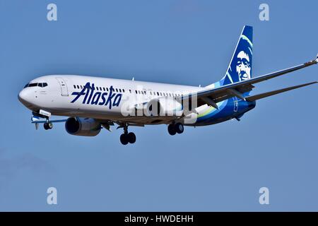 Alaska Airlines aereo nell'Baltimore-Washington International Airport Foto Stock