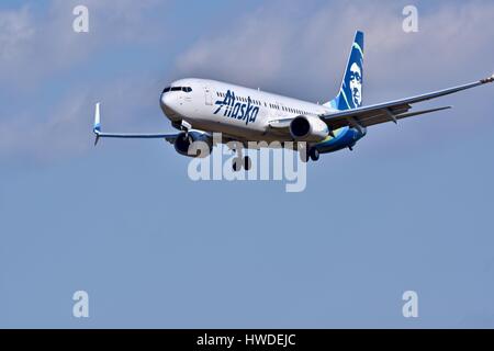 Alaska Airlines aereo nell'Baltimore-Washington International Airport Foto Stock