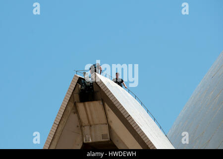 SYDNEY, Australia - 12 dicembre 2016: Rinnovo sulla sommità della Sydney Opera House Foto Stock