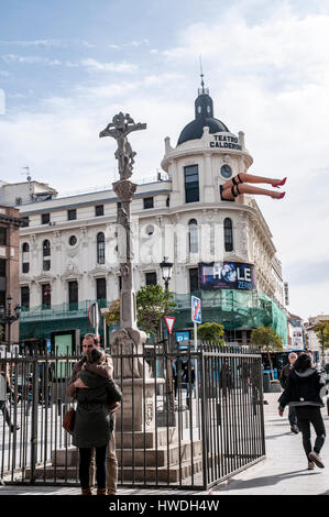 Teatro Calderon, Calle Atocha, Plaza Jacinto Benavente, Madrid, Spagna Foto Stock