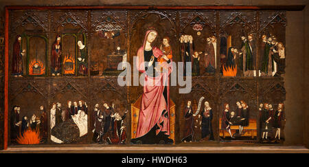 Gotico altare dipinto frontale del Corpus Domini da master di Vallbona de les Monges . Museo Nazionale di Arte Catalana, inv n.: 009919-00 Foto Stock