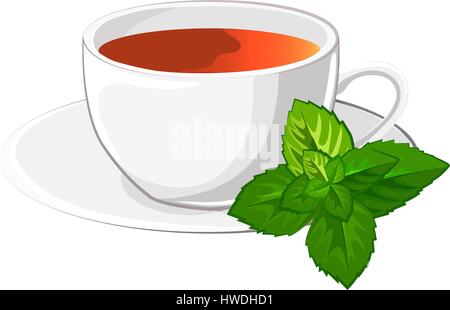 Tazza di tè alla menta Illustrazione Vettoriale