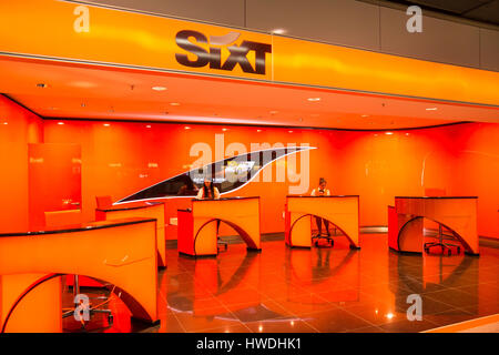 Stoccarda, Germania, SIXT autonoleggio presso l'Aeroporto di Stoccarda Foto Stock