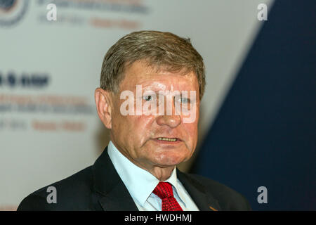 Poznan, Polonia, Leszek Balcerowicz, professore di economia e politica liberale Foto Stock