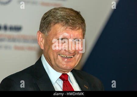 Poznan, Polonia, Leszek Balcerowicz, professore di economia e politica liberale Foto Stock