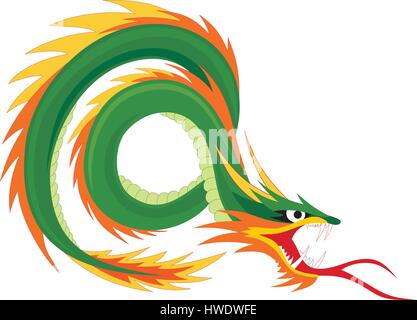 Abstract illustrazione vettoriale dei semiscafi dragon Illustrazione Vettoriale