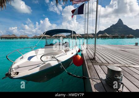 Francia, Polinesia francese, la società arcipelago, isola di Bora Bora, InterContinental Bora Bora Resort and Thalasso Spa Foto Stock