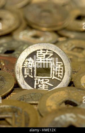Dinastia Qing monete Foto Stock