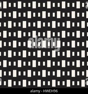 Ripetizione di forma rettangolare halftone. Reticolo geometrico Texture. Vector Seamless Pattern in bianco e nero Illustrazione Vettoriale